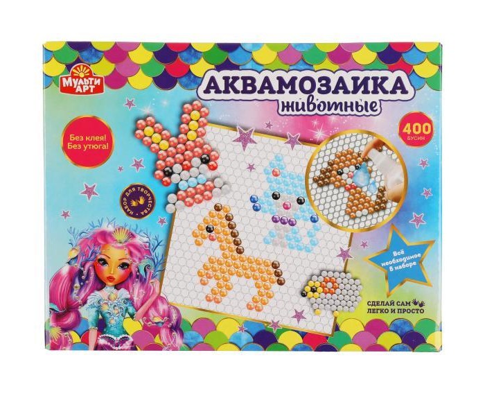

Multiart Аквамозаика Животные 400 бусин, Аквамозаика Животные 400 бусин