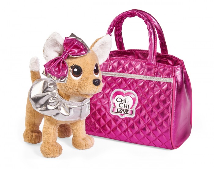 Мягкие игрушки Chi-Chi Love собачка Гламур с сумочкой и бантом 20 см