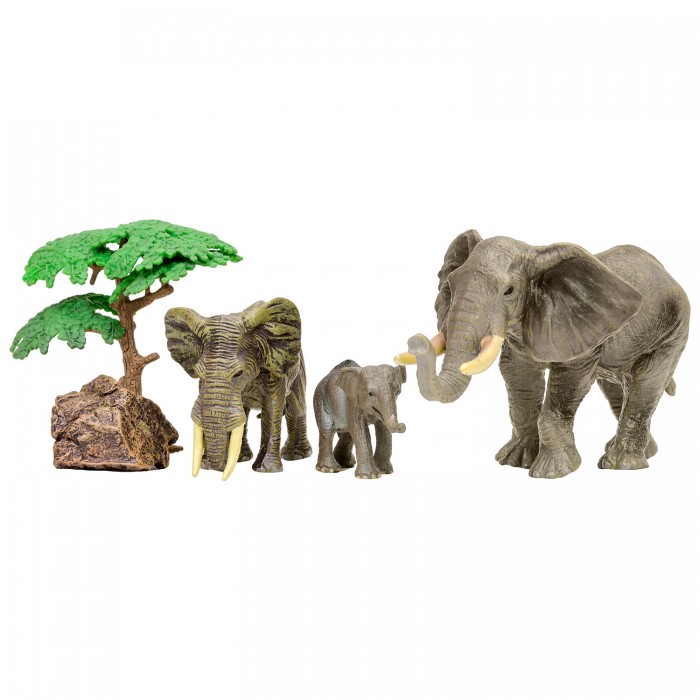 Игровые фигурки Masai Mara Набор фигурок Мир диких животных Семья слонов (5 предметов) набор фигурок мир диких животных семья слонов 2 фигурки