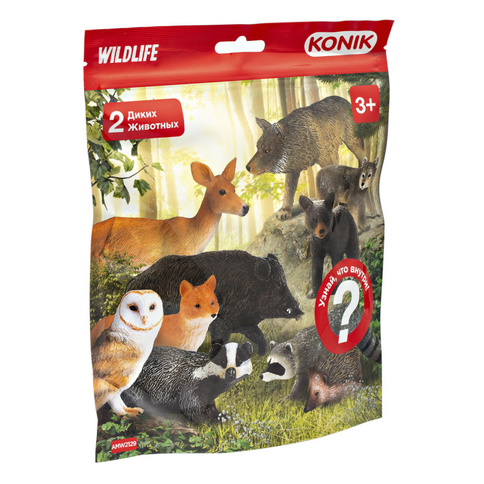 Konik Пакетик-сюрприз Лесные животные 2 фигурки konik пакетик сюрприз животные фермы 3 фигурки