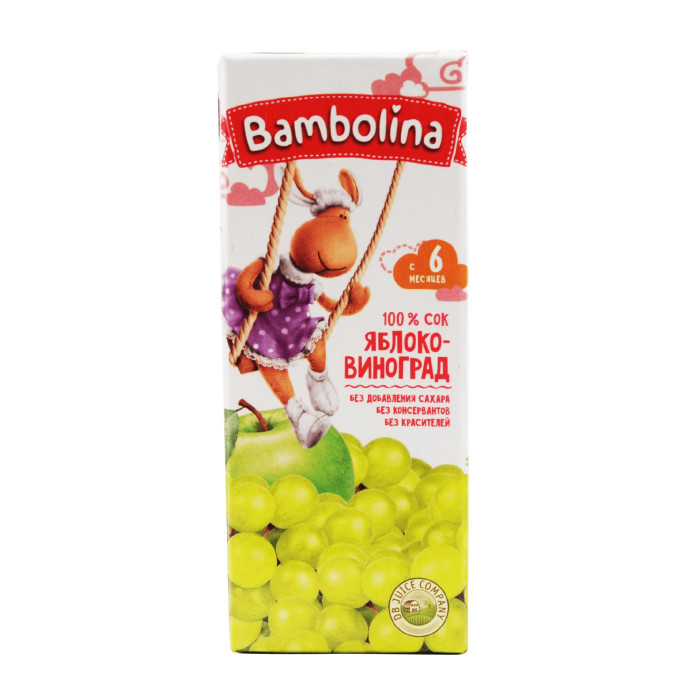  Bambolina Сок Яблоко-Белый виноград с 6 мес. 200 мл