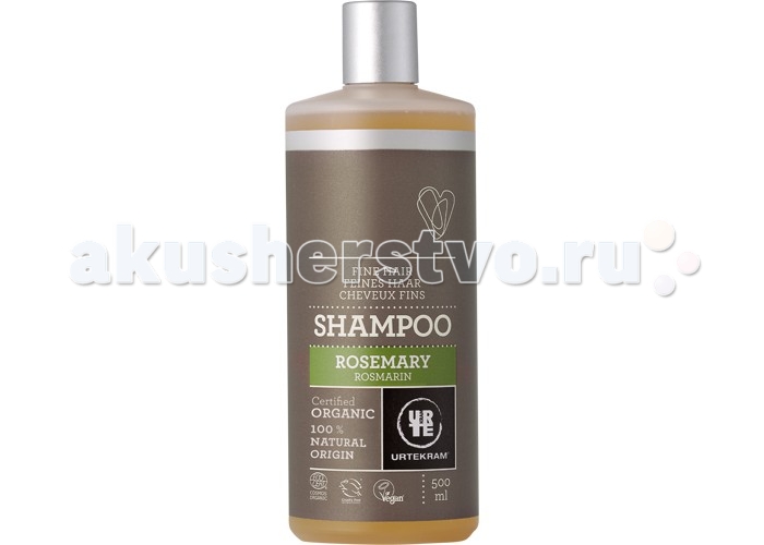 Косметика для мамы Urtekram Шампунь для тонких волос Розмарин 500 мл цена и фото