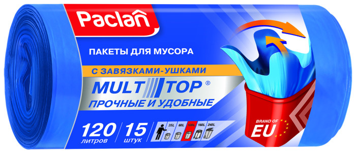 

Paclan Мешки для мусора 120 л 15 шт., Мешки для мусора 120 л 15 шт.