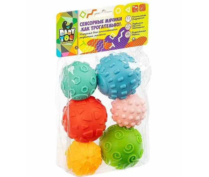 Развивающая игрушка Bondibon Сенсорные мячики Как трогательно! Планета 6 шт. сенсорные системы цианобактерий