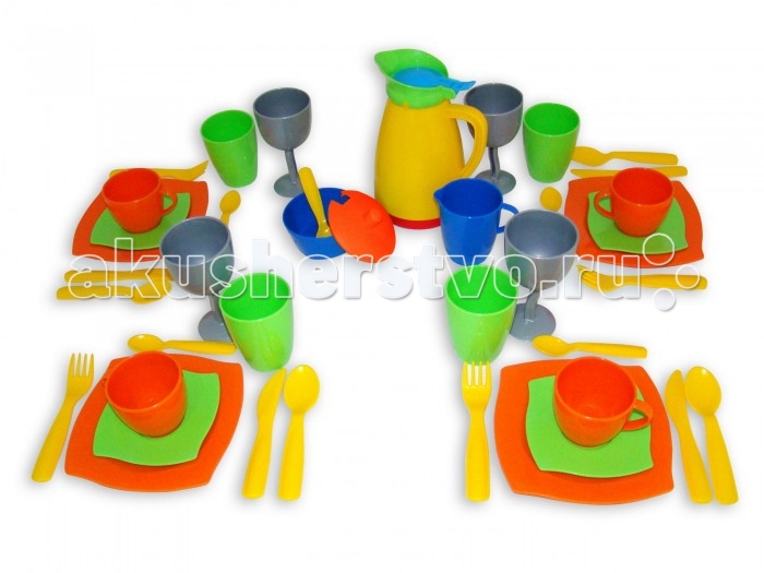 ролевые игры guclutoys набор посуды в корзинке 21 предмет Ролевые игры Wader Набор детской посуды Праздничный