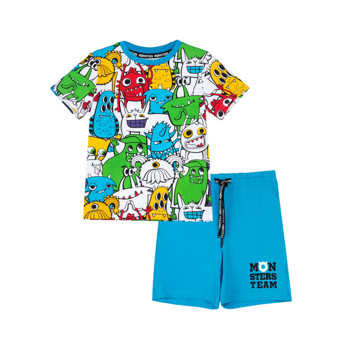 цена Комплекты детской одежды Playtoday Комплект трикотажный для мальчиков: футболка, шорты Monsters kids boys 12312165
