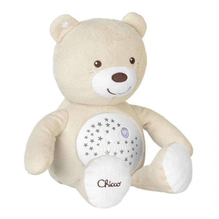 Мягкие игрушки Chicco музыкальная с ночником проектором Мишка 8015 ночники chicco игрушка проектор радужный мишка