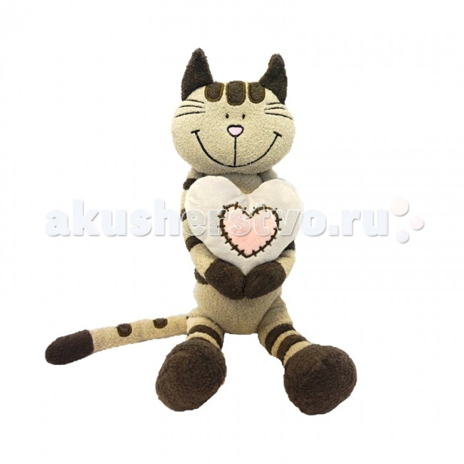 фото Мягкая игрушка maxitoys luxury кот полосатик с сердцем 33 см