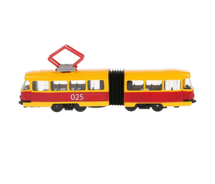 Технопарк Машина металлическая со светом и звуком Трамвай с гармошкой 19 см трамвай технопарк 1 43