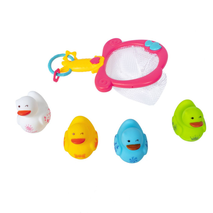 Игрушки для ванны Bondibon Набор для купания Сачок с утятами Baby you цена и фото