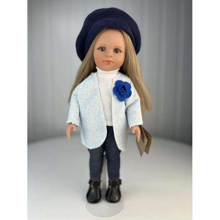 Куклы и одежда для кукол Lamagik S.L. Кукла Нэни в голубом жакете юбке и синем берете 33 см