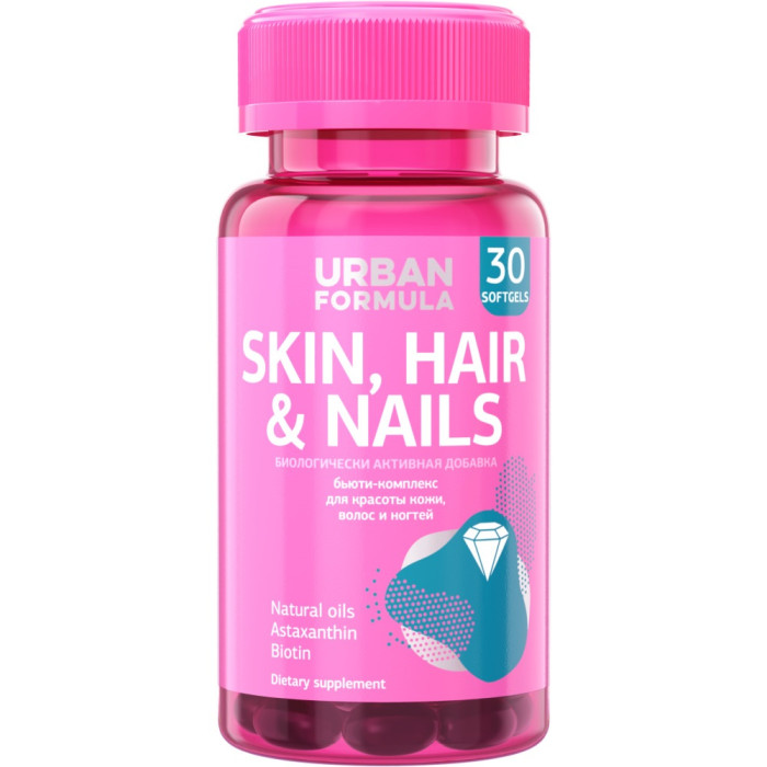 

Urban Formula Комплекс для красоты кожи, волос и ногтей, Skin Hair & Nails 30 капсул, Комплекс для красоты кожи, волос и ногтей, Skin Hair & Nails 30 капсул