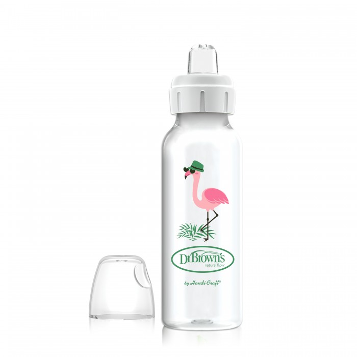 Бутылочка Dr.Brown's поильник с узким горлышком Фламинго 250 мл бутылочка lubby 250мл силикон соска ручки 0