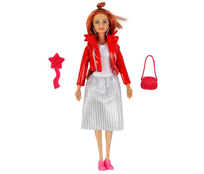Карапуз Кукла София в красной кожаной куртке 29 см карапуз кукла алекс в спортивной форме