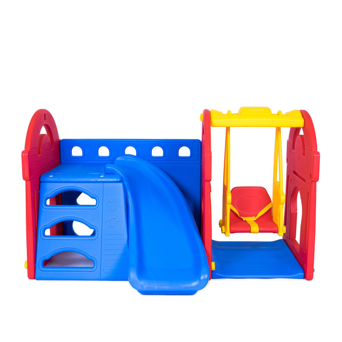 Игровые комплексы Haenim Toy Детский игровой Маленький замок с горкой и качелями стандарт HN-709 цена и фото