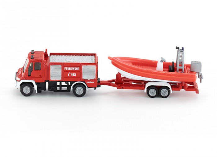 Машины Siku Пожарная машина с катером 1636 пожарный автомобиль siku с катером 1636 1 87 17 см красный