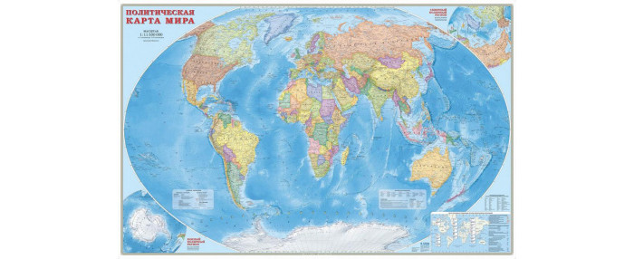 Атласы и карты Геодом Карта настенная Мир политический 230х150 см