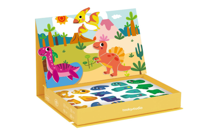 Развивающая игрушка Tooky Toy Магнитная игра Пазл Динозавры