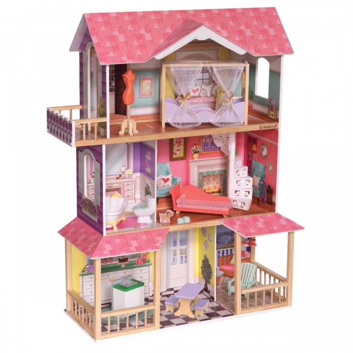 Кукольные домики и мебель KidKraft Кукольный домик Вивиана кукольные домики и мебель kidkraft кукольный домик лолли с мебелью 10 предметов