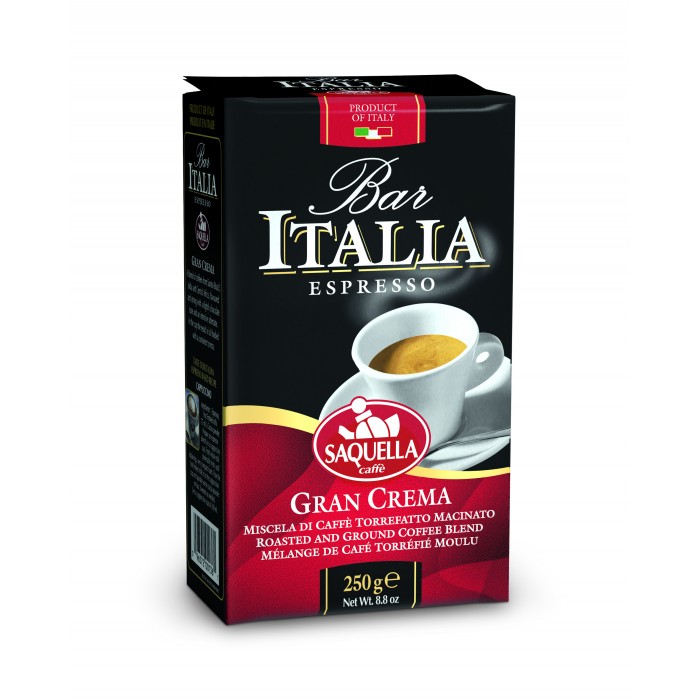 Saquella Bar Italia Кофе молотый Gran Crema 250 г