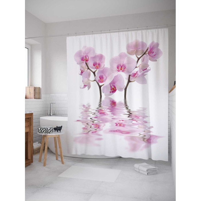 JoyArty Штора для ванной Плавучие цветы 180х200 см joyarty штора для ванной кирпичная стенка 180х200 см