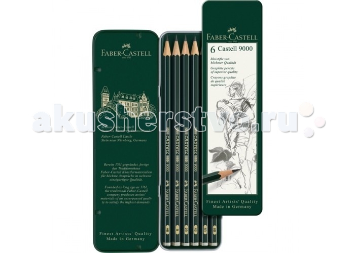 

Faber-Castell Чернографитовый карандаш Castell 9000 6 шт., Чернографитовый карандаш Castell 9000 6 шт.