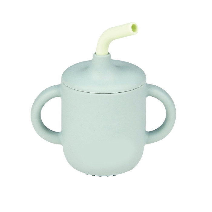 Посуда Nattou Чашка с соломинкой детская силиконовая чашка для кормления прочная детская чашка для питья кружки с соломинкой для обучения герметичная чашка для воды 150 мл