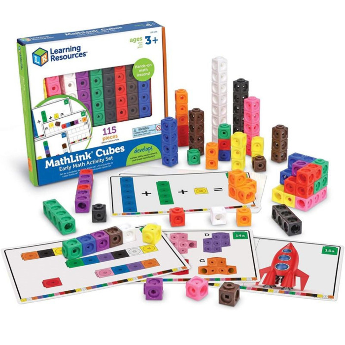 Learning Resources Игровой набор Соединяющиеся кубики с карточками (115 элементов)