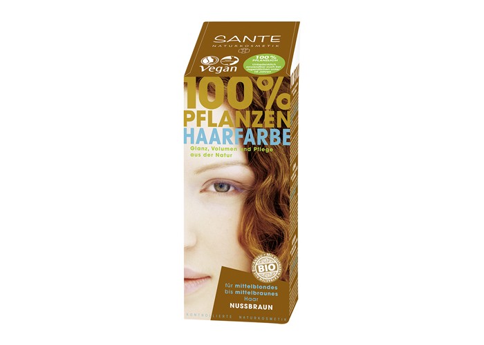 фото Sante растительная краска для волос коричневый ореховый 100 г