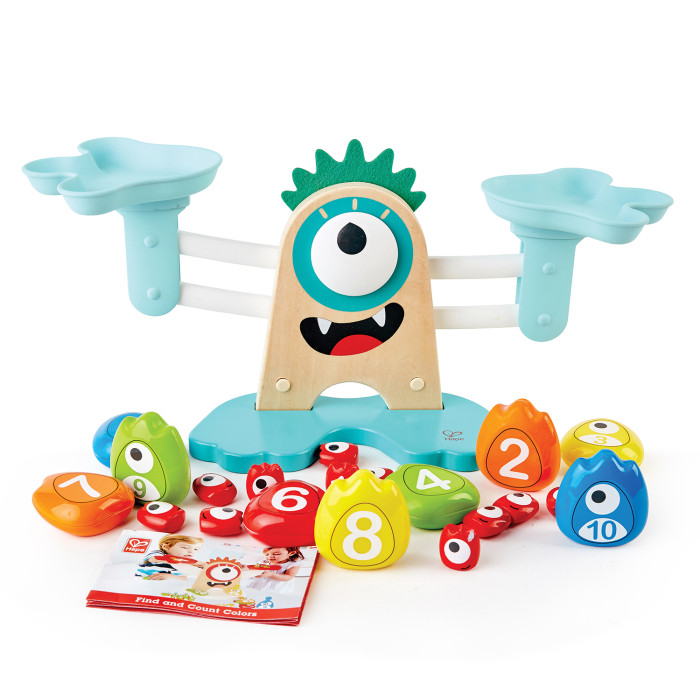 Развивающие игрушки Hape Игрушечные весы Монстрики с брошюрой примеров на сложение и состав числа hape весы монстрики разноцветный