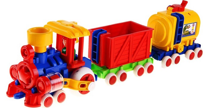 Железные дороги Форма Паровозик Ромашка с 2 вагонами Детский сад железные дороги форма паровозик ромашка с вагоном детский сад 39 см
