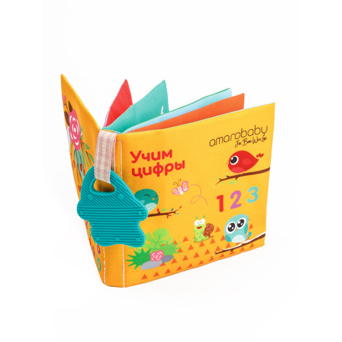  AmaroBaby Книжка-игрушка с грызунком Soft book Цифры