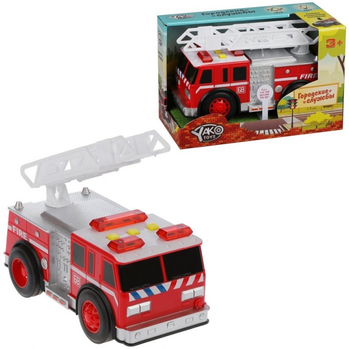 Наша Игрушка Машина инерционная Пожарная romana контурная игрушка фургон пожарная машина