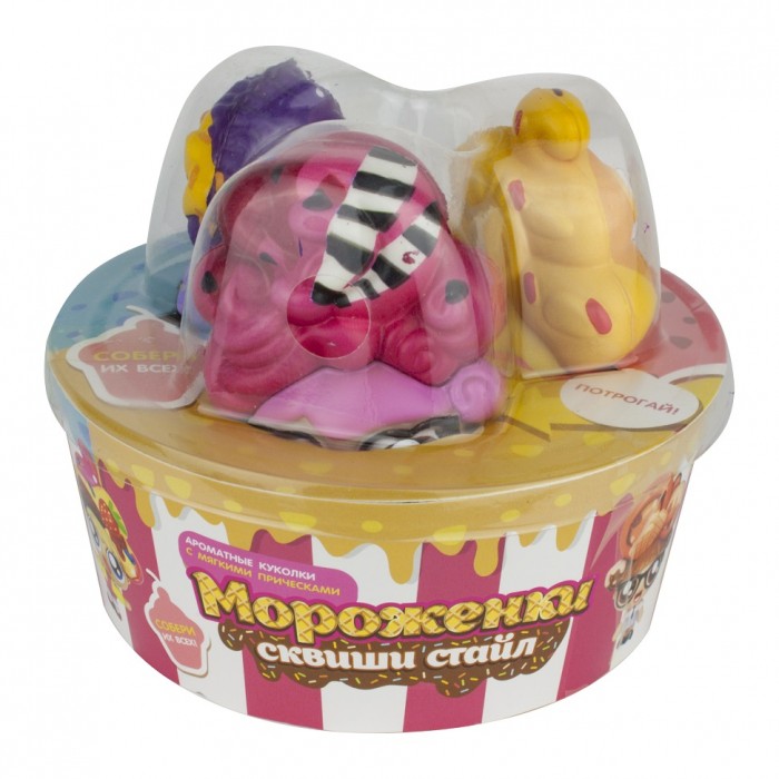 фото 1 toy мороженки сквиши стайл куколки с мягкими прическами ароматизированные 3 шт.