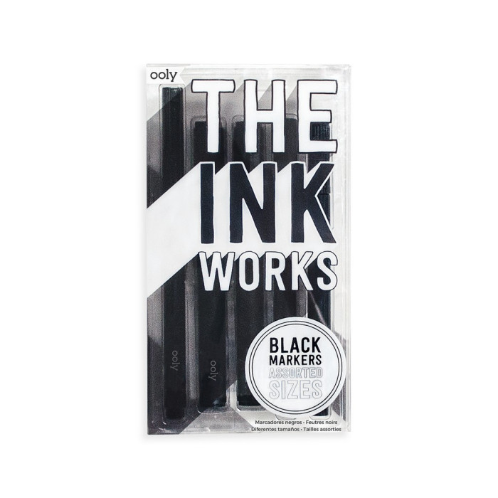 Ooly Набор черных маркеров с разными наконечниками 5 шт. набор гелевых ручек 0 5 мм 3 штуки 3 черных стержня