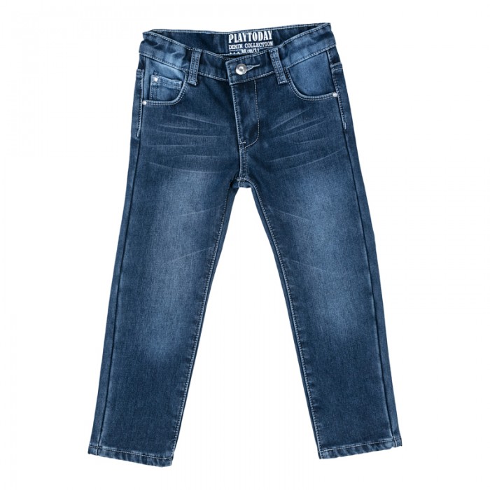 цена Брюки и джинсы Playtoday Брюки текстильные джинсовые для девочек Осеннее настроение 372061