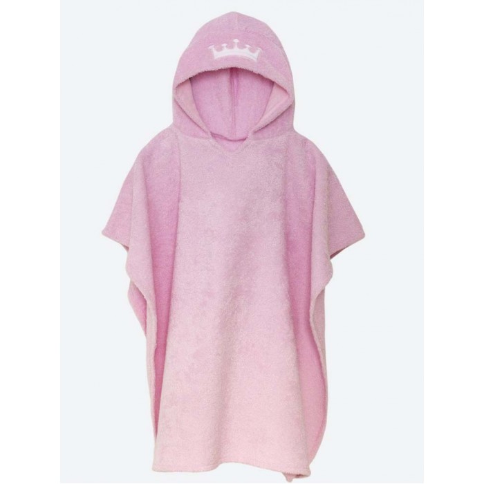 

BabyBunny Детское махровое полотенце пончо с белой короной Принцесса L 135х76 см, Детское махровое полотенце пончо с белой короной Принцесса L 135х76 см