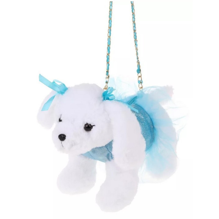 фото Мягкая игрушка fluffy family сумочка белый щенок 24 см