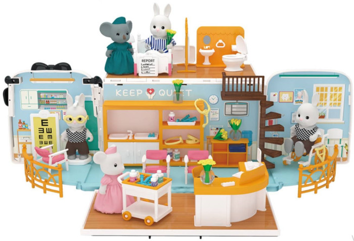 Sharktoys Koala Town Кукольный домик с мебелью и куклой фигуркой животного Скорая помощь