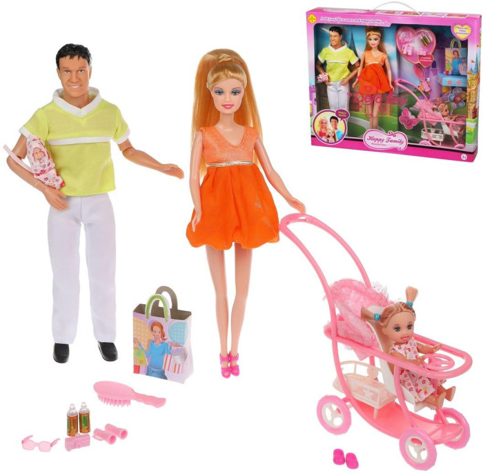 Куклы и одежда для кукол Defa Набор Счастливая семья с куклами игровой набор defa счастливая семья в комплете 3 куклы предметов 5шт defa 8349b
