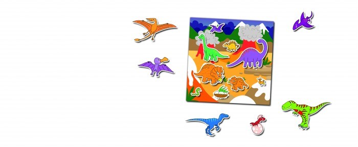 Galt Многоразовые стикеры Динозавры 21х21 см