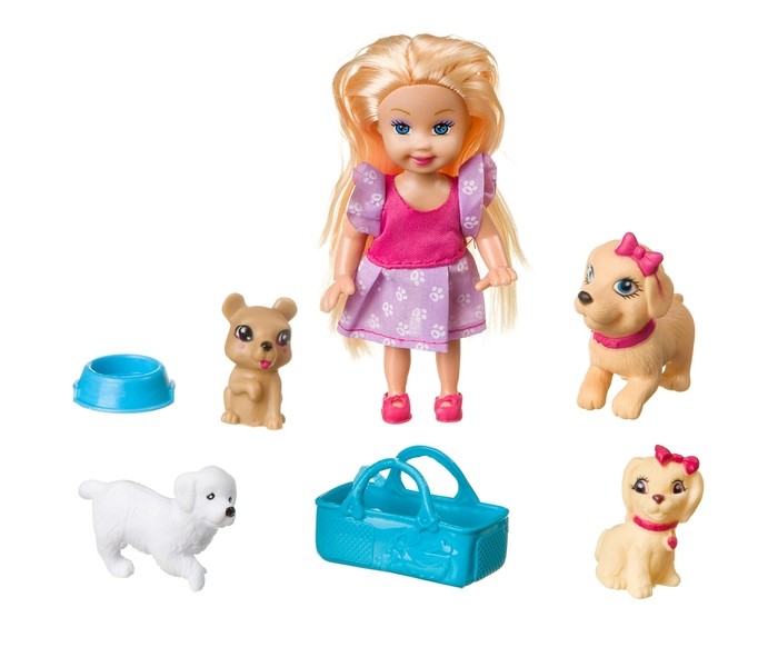 цена Куклы и одежда для кукол Bondibon Игровой набор Oly Кукла с собачками