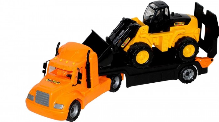 Полесье Набор Майк автомобиль-трейлер и трактор-погрузчик набор развивающий karolina toys автомобиль синий лопатка 50 см красная 40 0035 16 5391