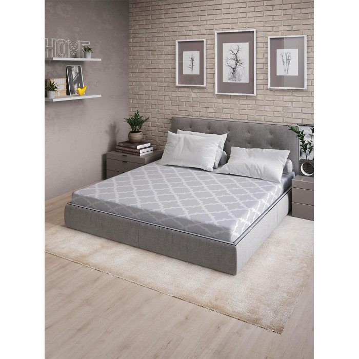 фото Ambesonne натяжная простыня на двуспальную кровать простой орнамент 200х160 см