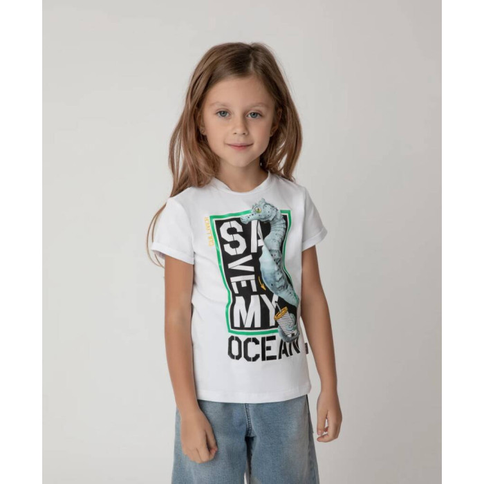 

Gulliver Футболка для девочки Save my ocean, Футболка для девочки Save my ocean