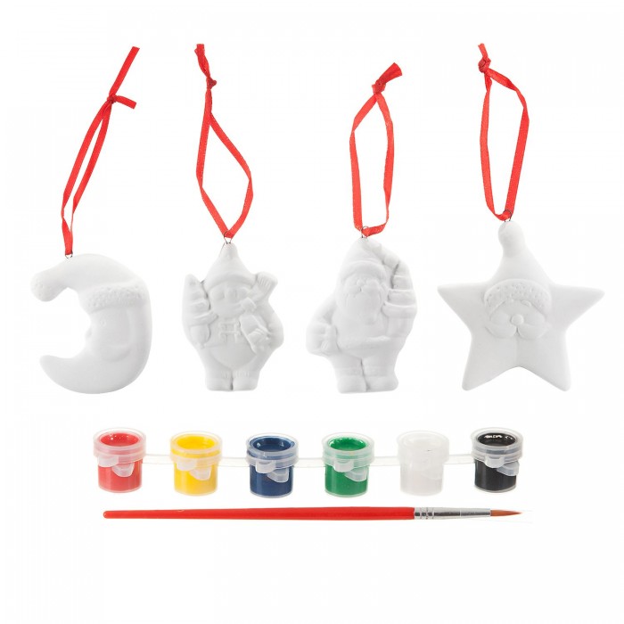 Наборы для творчества Bondibon Набор для творчества Ёлочные украшения месяц дед мороз снеговик звезда набор для творчества новогодняя игрушка пайетками дед мороз 14 х 4 х 6 см 3 цвета пайеток