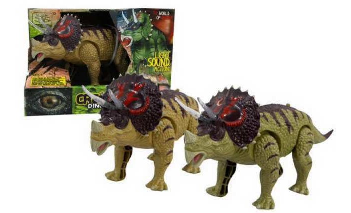 Электронные игрушки Junfa Динозавр Трицератопс со световыми и звуковыми эффектами