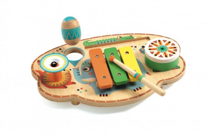 Деревянные игрушки Djeco Музыкальный инструмент Карнавал мультяшная милая гармоника с 16 отверстиями музыкальный инструмент детские развивающие игрушки инструмент подарок для детей