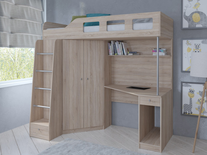 Кровати для подростков РВ-Мебель чердак Астра 7 (сонома) аксессуары для мебели рв мебель ящик для кровати астра домик
