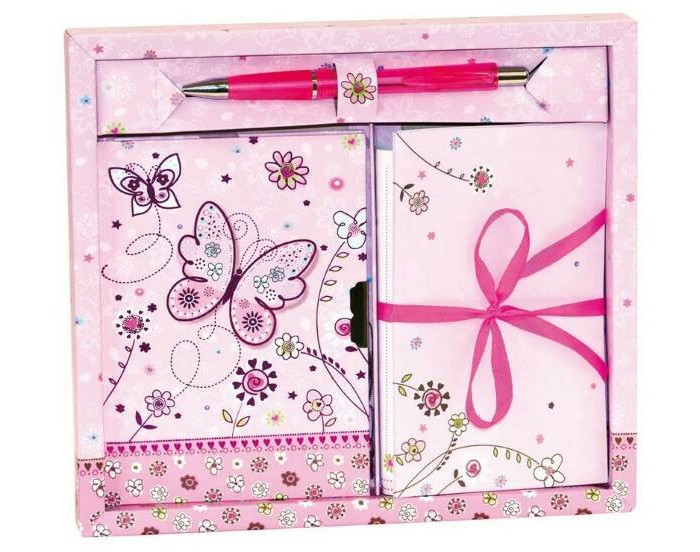 Bino Набор для письма Бабочка 43002 набор бумажных тарелок happy birthday на розовом фоне 22 см 6 шт 12 01582 g3